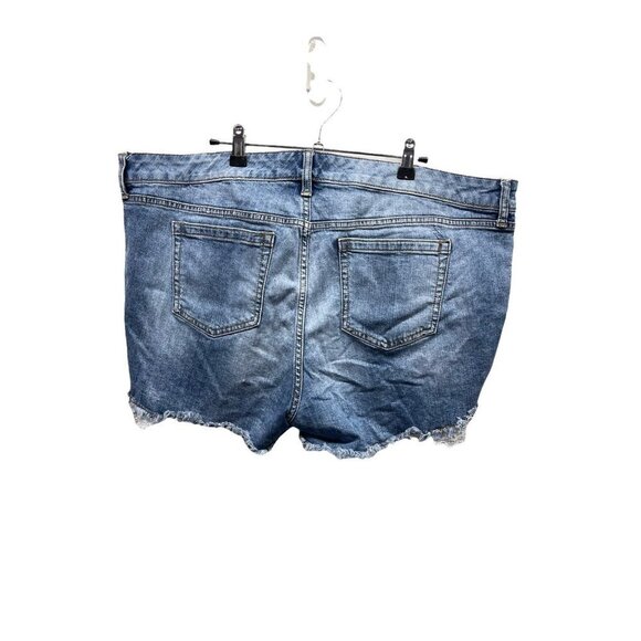 Torrid Distressed Fringe Lace Denim Shorts Plus Size 20 - Picture 5 of 7